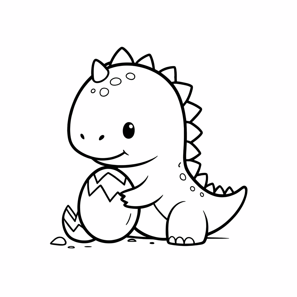 O dinossauro toca curiosamente um ovo de dragão brilhante com sua pata